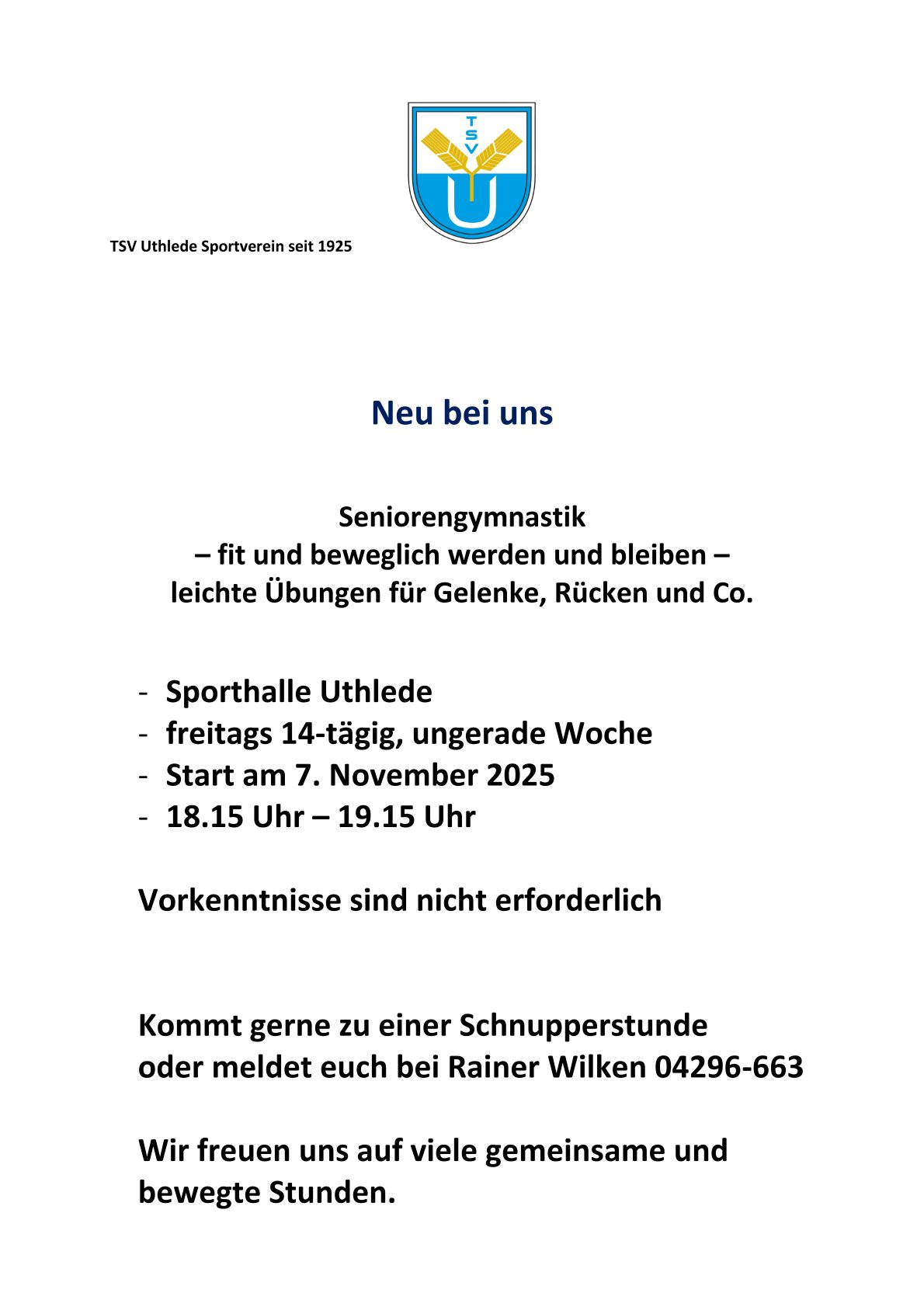 TSV-Uthlede-Sportverein-seit-1925 Senioren-Gymnastik